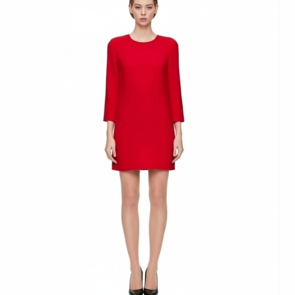 Aritzia Babaton Noah Dress In  Red Long Sleeve Shift Mini Size 2